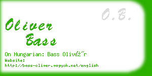 oliver bass business card